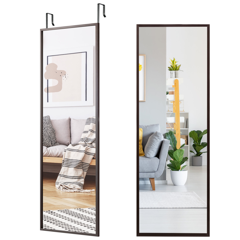 2 IN1 Full Length Mirror Over the Door Dressing Mirror Wall Mounted Makeup