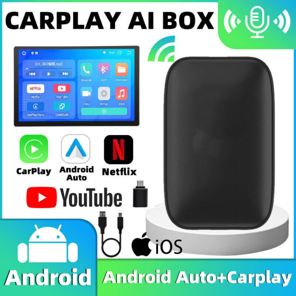Wireless Carplay Ai Box Android Auto Adapter Converter Netflix Youtube 9469195459009