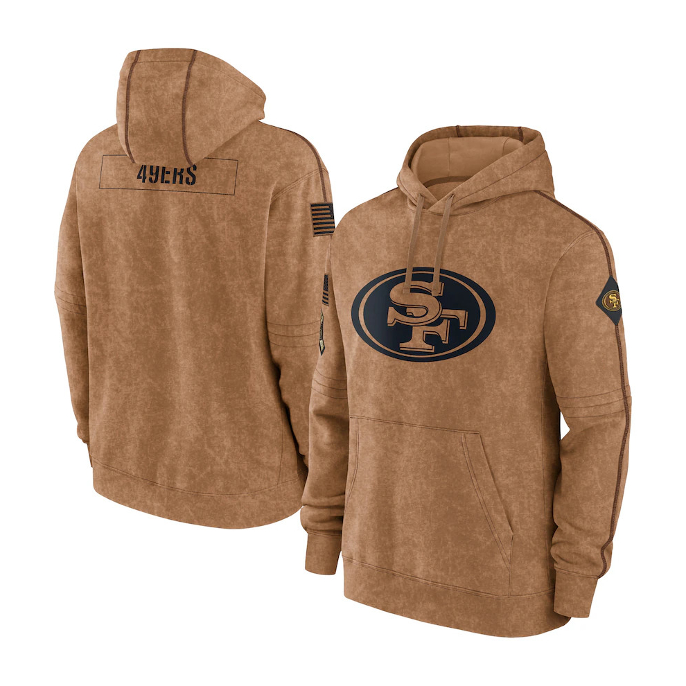 (Men's-XXL, Brown) Hoodies San Francisco 49ers 2023 Salute To Service Pullover Hoodie - Men's