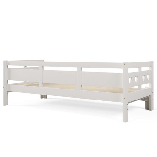 Daybed Cabin Bed Wooden 3FT Single Sofa Guest Bed Sofa Bed, White 2