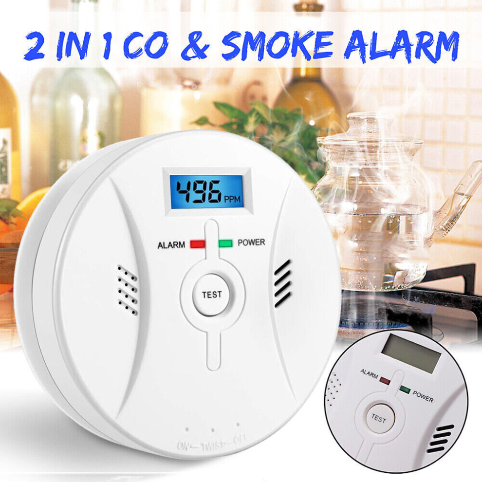 Carbon Monoxide Alarm With Lcd Display Co Detector 85Db Battery Operated 9469195458910
