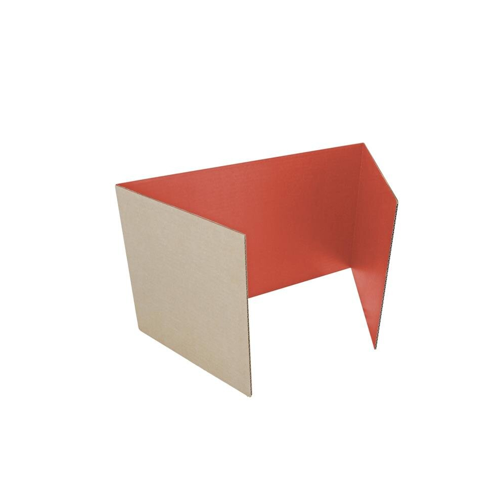 18&apos; x 48&apos; Red Corrugated Study Carrel - Pack of 12-image-OPC-PD2NVFX-NEW