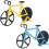 2-Piece Bicycle Pizza Cutter, Stainless Steel Wheels, Food Grade Non-Stick Coating with a Sharp Cutting Wheel, Dishwasher Safe for Parties, Etc. 2