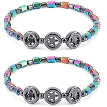 Magnetic Slim Hematite Anklet, 2pcs Natural Magnetic Stone Anklet For Women Anti Swelling Hematite Magnetic Slimming Anklet Magnetic Therapy Ankl