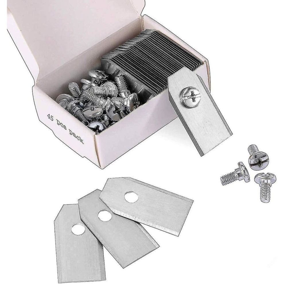 45 X Titanium Knife Blades For All Husqvarn / Automower / Yardforce / Gardena Robotic Mowers (3g-0.75mm) With 45 Screws, Replaceme