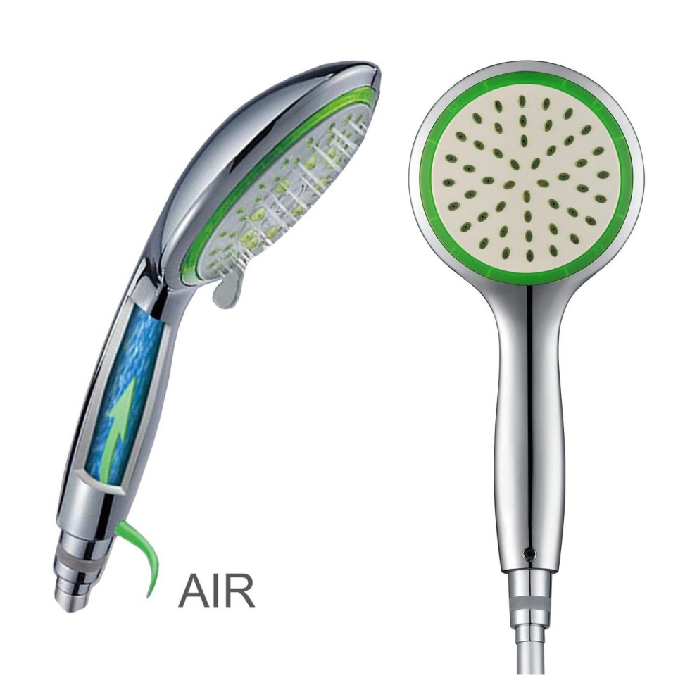 (Extra Eco Round Single Function Green) Eco Water/ Energy saving shower head motorhome, camper van, caravan, house hotel
