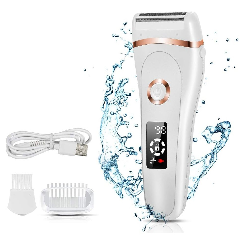 Electric Shaver for Women, Rechargeable Painless Electric Shaver for Women with LED Display Electric Bikini Trimmer, Leg/Armpit/Arm/Body Epilator