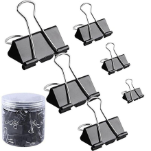 120 Pieces Binder Clips Paper Clamp Clips Assorted Sizes (black)