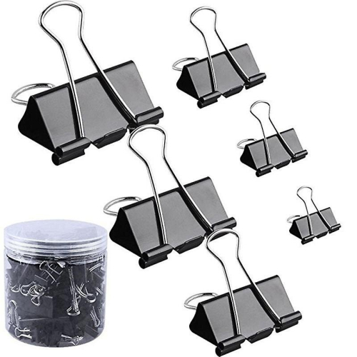 120 Pieces Binder Clips Paper Clamp Clips Assorted Sizes (black)