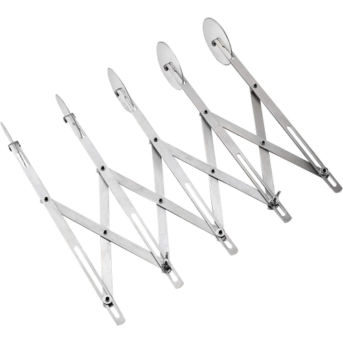 Wheel Dough Cutter, Cake Divider Dough Wheels Stainless Steel Multifunctional Dough Divider 5 Cutting Wheels, Cake Divider Adjustable Pizza Cutte