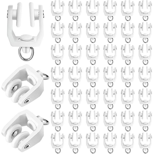 Treely 40-Pack Ceiling Track Rollers - Curtain Carrier Gliders For Drapery Rails & Shower Curtains