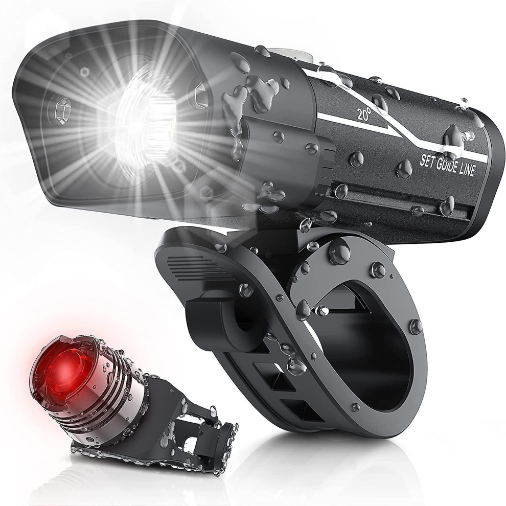 1000 Lumen Usb Rechargeable Bike Light Set, 3 Led Bike Headlamp Super Bright Headlight Ipx5 Waterproof Bicycle Safety Flashlight 360 Rotation 3-s