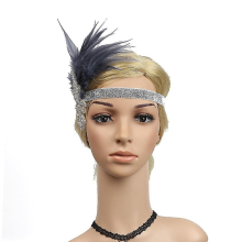 Headpiece Feather Flapper Headband Great Gatsby Headdress Vintage Prom