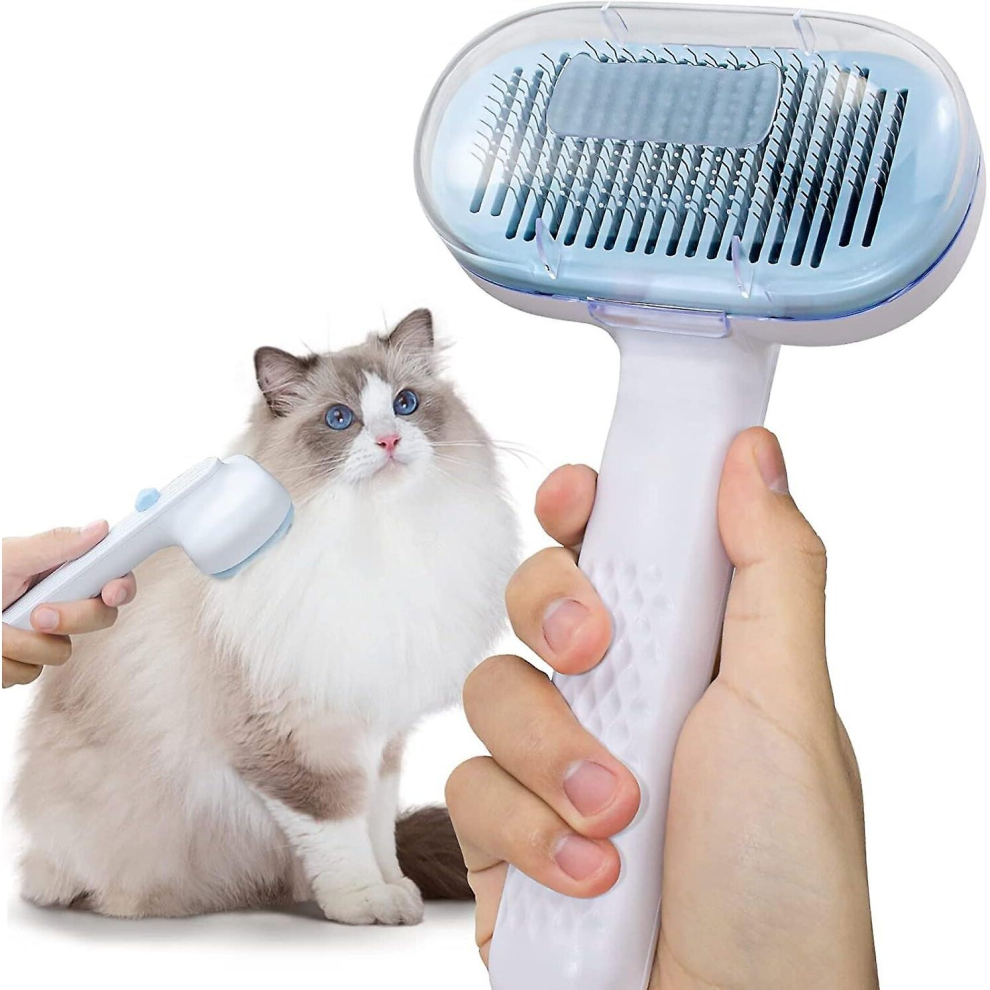 Cat Brush, Slicker Dog Brush, Self Cleaning Pet Grooming Brush with Stable Thicker Bristles, Daily Use to Clean Loose Fur  (Grey)