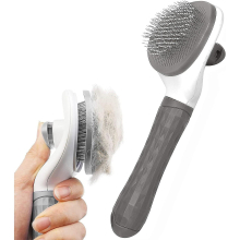 Dog Brush Cat Brush Grooming Comb,Self Cleaning Cat Dog Slicker Brushes with Smooth handle,Pet Grooming Tool with Cleaning Button