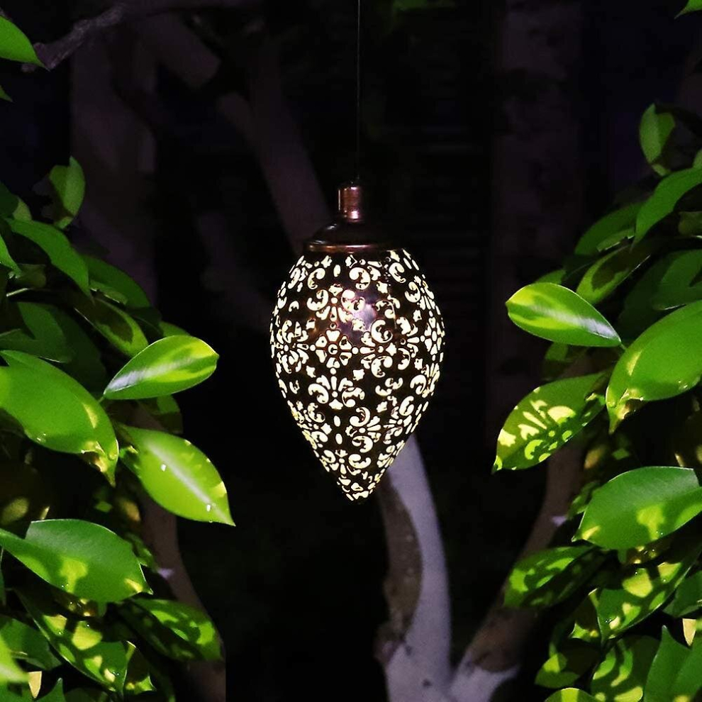 Waterproof Metal Hanging Led Solar Lantern For Outdoor Decoration