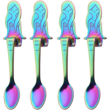 Stainless Steel Mermaid Teaspoon Set Hanging Teaspoon for Ice Cream Soup Teaspoon