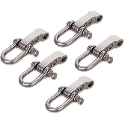 5pcs Adjustable Stainless Steel D U Shape Shackles 5mm with 4 holes for outdoor rope bracelets