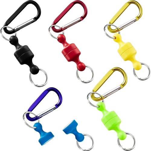 5pcs Magnetic Net Release Holder Net Release Clip Keychain Fly Fishing Hook Magnet Metal Hook