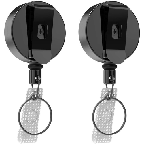 Upgraded 2 Pieces Elastic Keychain, High Performance Elastic Lanyard with Thickened Steel Wire for Keys, Card Holders, Badge Holders - 70cm Retra