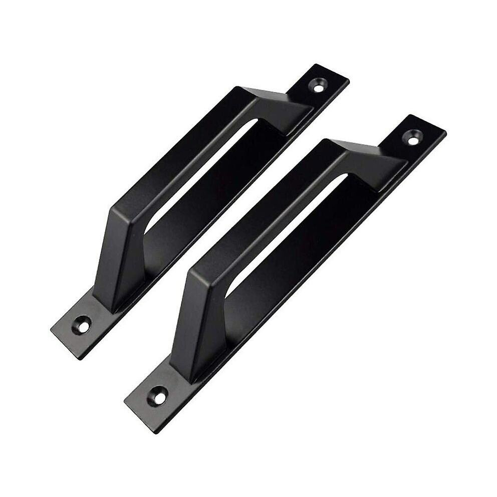 Black garden gate D shape door handle 200mm  2pcs