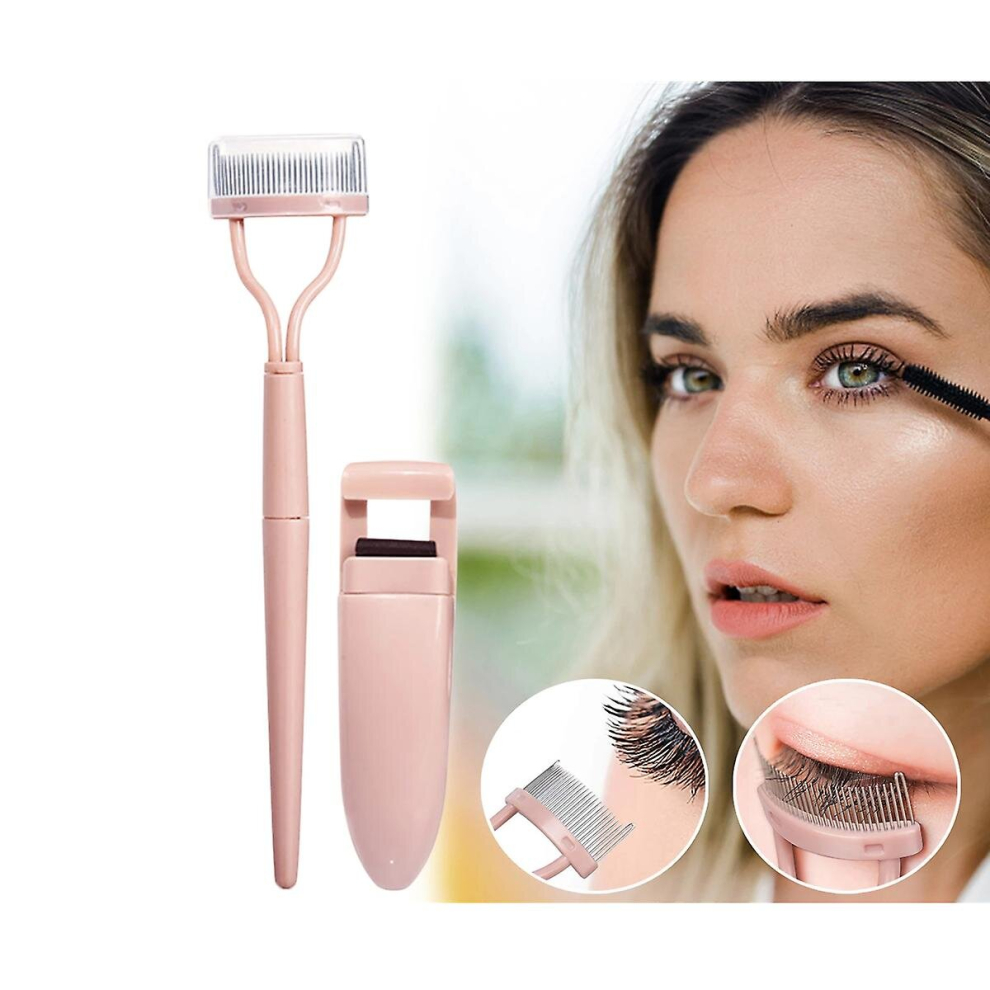 2 Pcs/set Eyelash Makeup Tools , Eyelash Curler And Foldable Eyelash Comb, Eyelash Separator , Mascara Applicator For Female