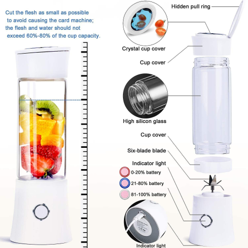 Mini Smoothie Maker, Portable Blender (White) 2