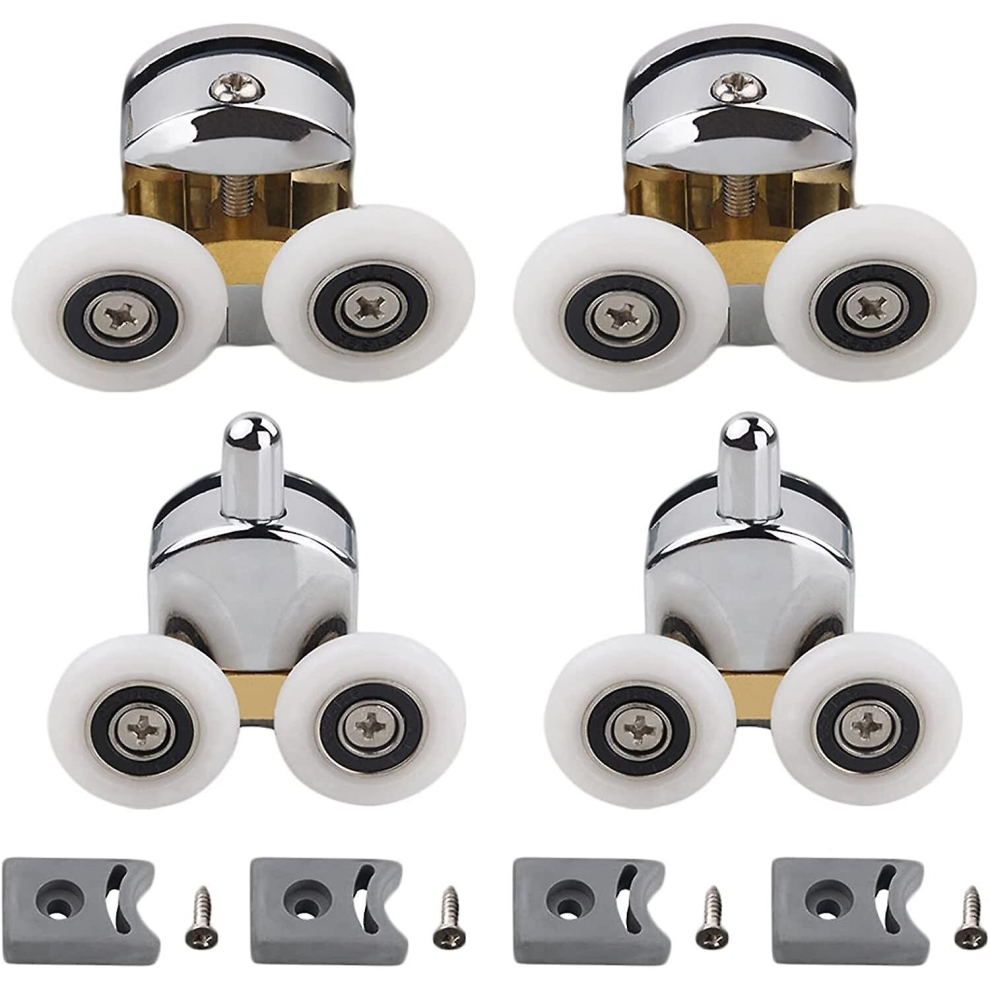 Shower Door Rollers, 25mm Diameter Home Replacement Sliding Shower Door Rollers, Fits 4-6mm Glass, Bathroom, Replacement Parts