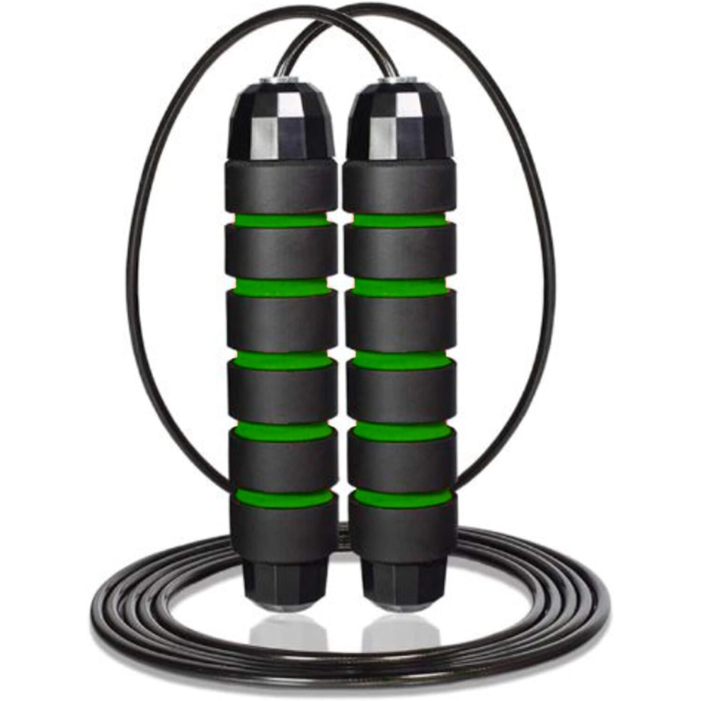 Jump Rope Tangle-Free Ball Bearings Speed Skipping Rope Cable Adjustable Jumping Ropes Workout Exercise Fitness Training Jump Ropes with Foam Han
