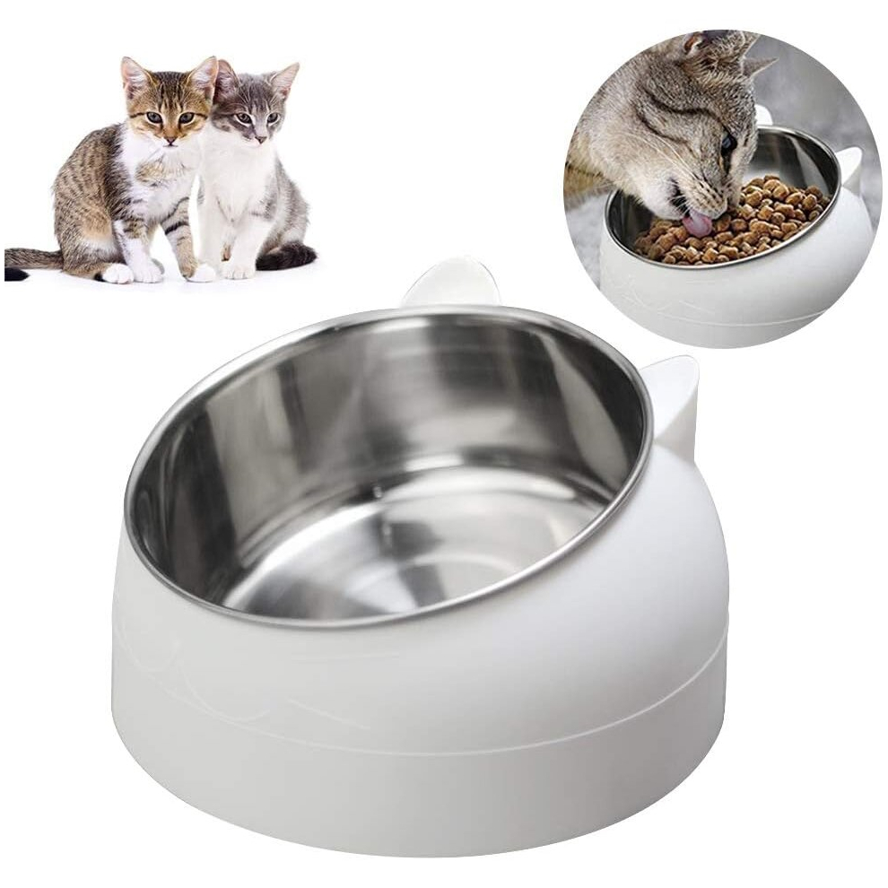 Cat Bowl Set, Cat Bowls, Non-Slip Stainless Steel Cat Bowls, Cat Bowls, Slanted Dog Bowls, Cat Bowl Set for Puppy Food and Water
