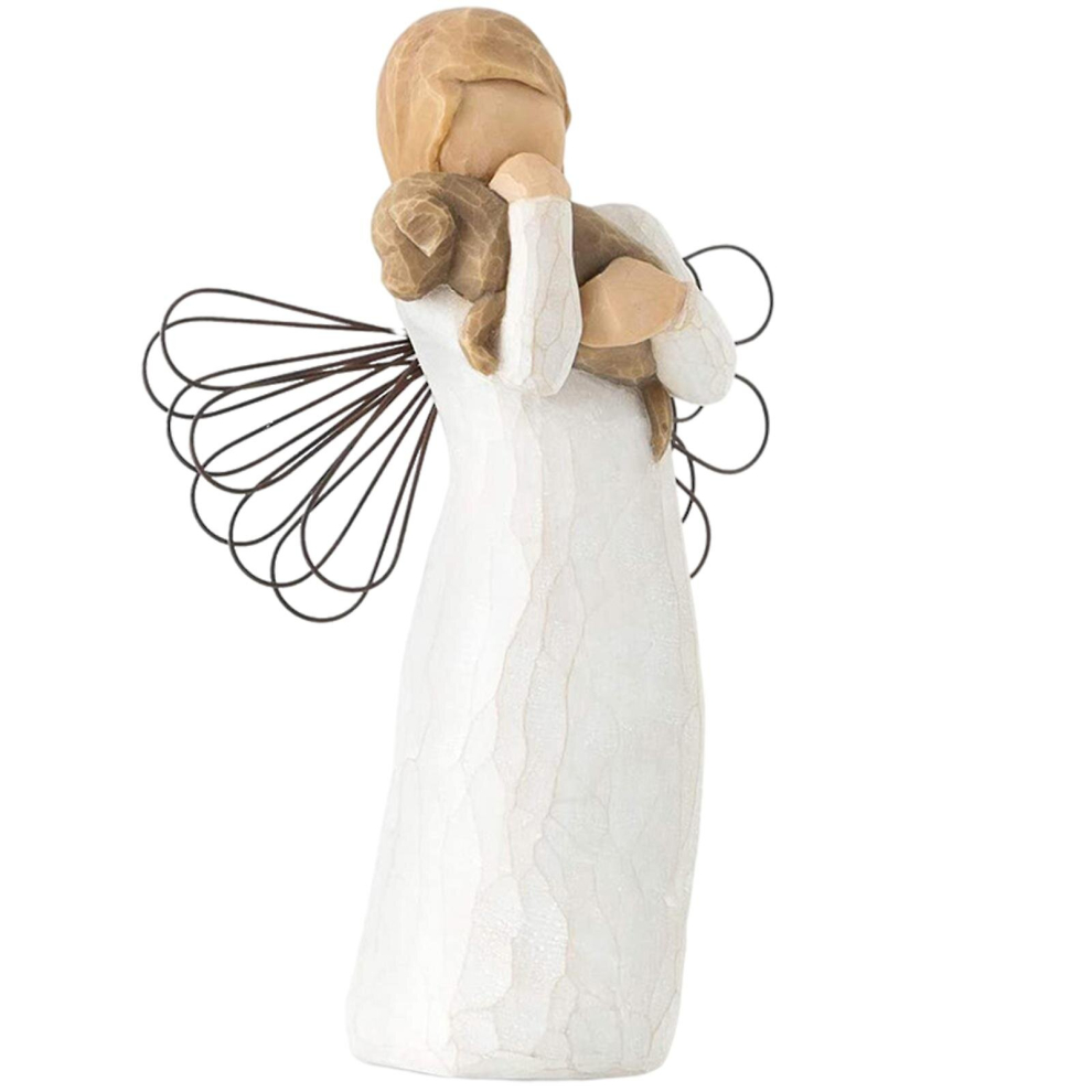 Hand Painted Pet Memorial Figure,angel Of Friendship,sculpted Hand-painted Figure Gifts For Pet Lovers