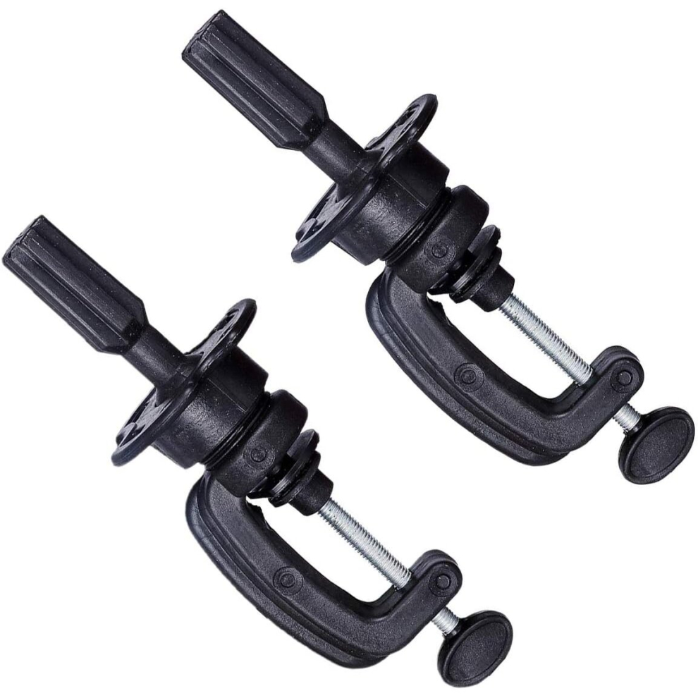 Pack Adjustable Training Head Stand, Display Mannequin Head, Cosmetology Accessories Holder for Training Head, Table Clamp, Black