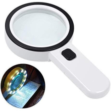 Magnifying Glass with Illuminated Reading Magnifier, White