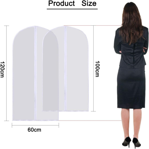 Garment Covers, 6 Pieces Suit/Closet Cover Foldable Protection ? Garment Bag, Clear Dustproof Waterproof Covers with Zipper for Shirt/Suit/Coats
