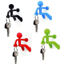 Set Of 4 Strong Magnetic Key Holder Hooks With Wall Climbing Man Design | Random