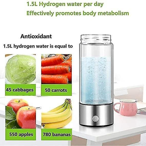 Hydrogen Generator Water Bottle, Real Molecular Hydrogen Rich Water Generator Ionizer Maker Machine Bottle With Spe Chamber Technology Hydrogen W 2