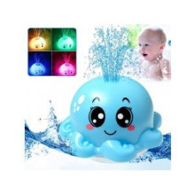 Baby Bath Toy Water Toy, Squid Spray Induction Floating Bath Toy with Light, Pool Bath Toy from 1 Year Baby Kids Toddlers Party Gift (Pink)