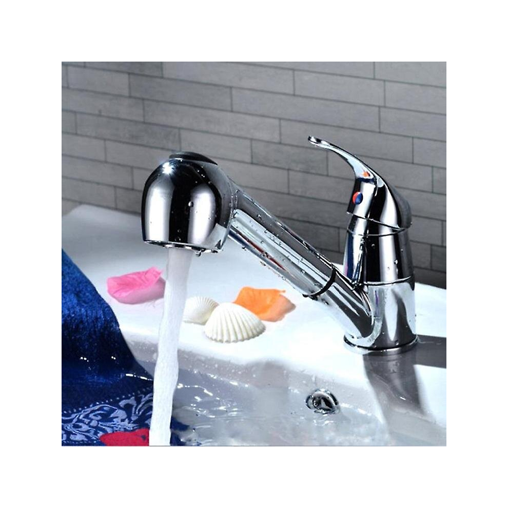 Kitchen Mixer Tap With Pull-out Spray Kitchen Faucet Rotatable 360 Hot And Cold Water Ceramic Coil One Shower, No Tap
