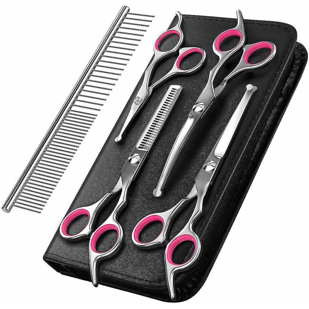 Dog Grooming Scissors Kit Professional Safety Thinning Shears Comb
