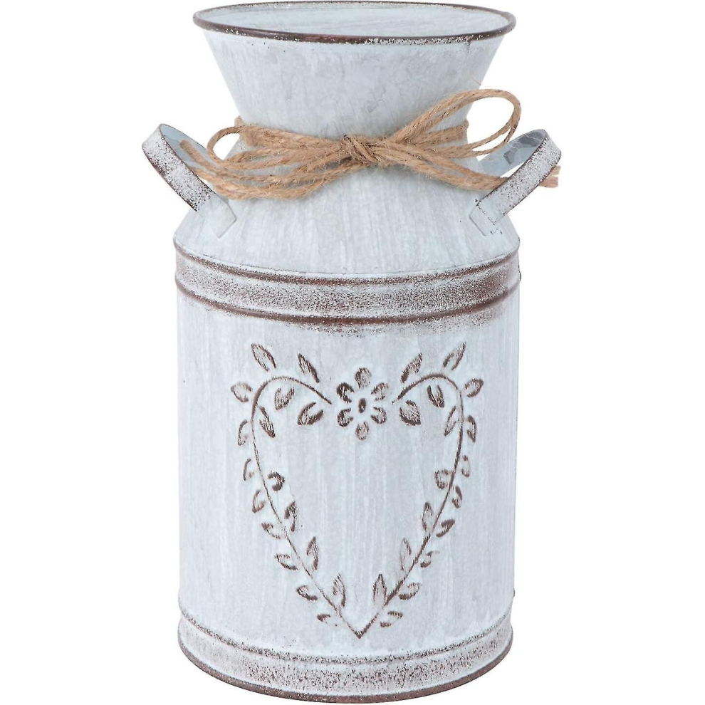 Vintage Vase Iron Flower Pot Milk Jug Shabby Decoration Rustic Style Vase Antique Flower Bucket Planter, Bucket Decoration Vase Cactus Flower Pot