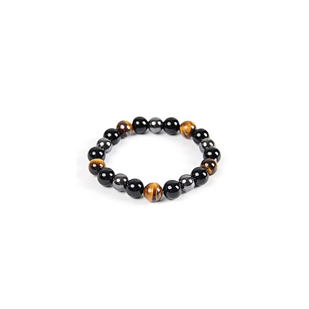 Triple Protection Bracelet - For Protection - Bring Luck And Prosperity - Hematite - Black Obsidian - Tiger Eye - Stone Bracelets