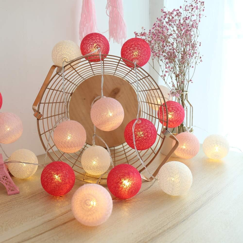 Cotton Ball String Lights, Indoor Decoration, Christmas Decoration, 3M Balloon Light, Girl, Princess, Boy, Baby, Bedroom, Wedding Atmosphere Deco