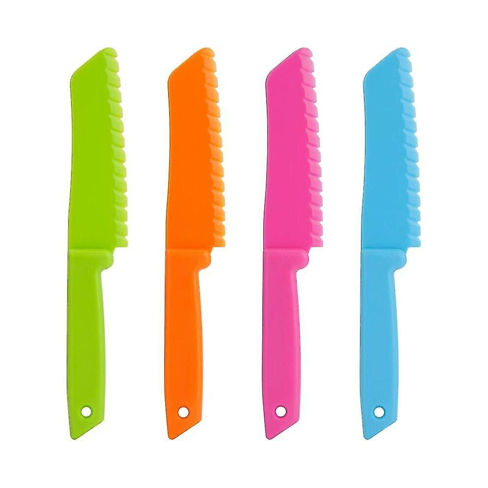 4 Piece Plastic Kitchen Knife Set - Chef Nylon Knife/kids Kitchen Knives, Kids Pastry Knife, Fruit, Bread, Cake, Lettuce Knife