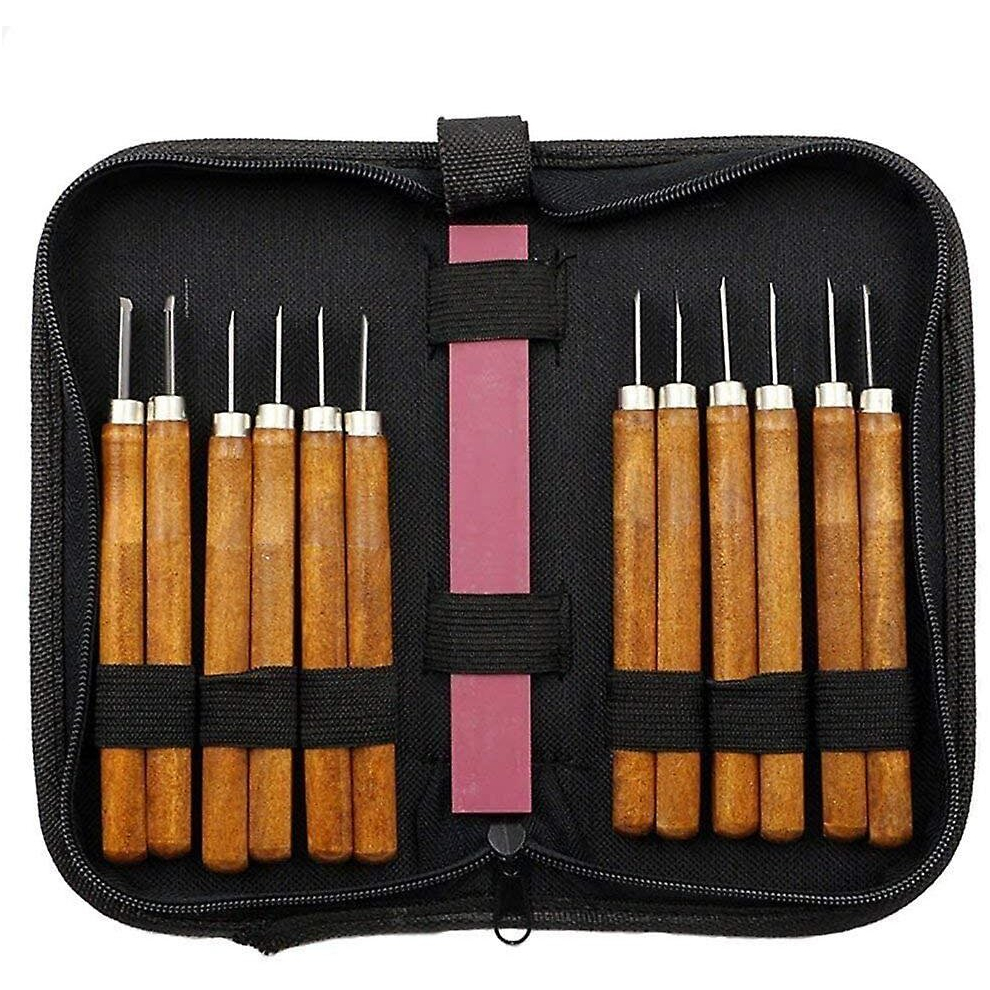 Wood Carving Tool,12pcs Chisels Carving Knife With Sharpening Stone
