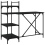 VidaXL vidaXL Computer Desk with Shelves Writing Table Standing Office Desk Black 2