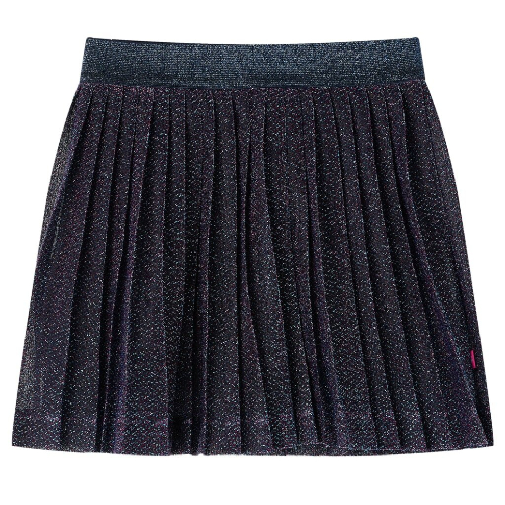 (128) Kids' Skirt Girls' Skater Skirt Children Short Skirt with Glitters Navy Blue