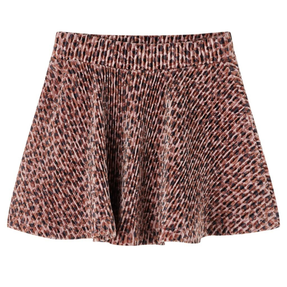 (116) Kids' Skirt Girls' Skater Skirt Children Short Skirt Leopard Print Old Pink