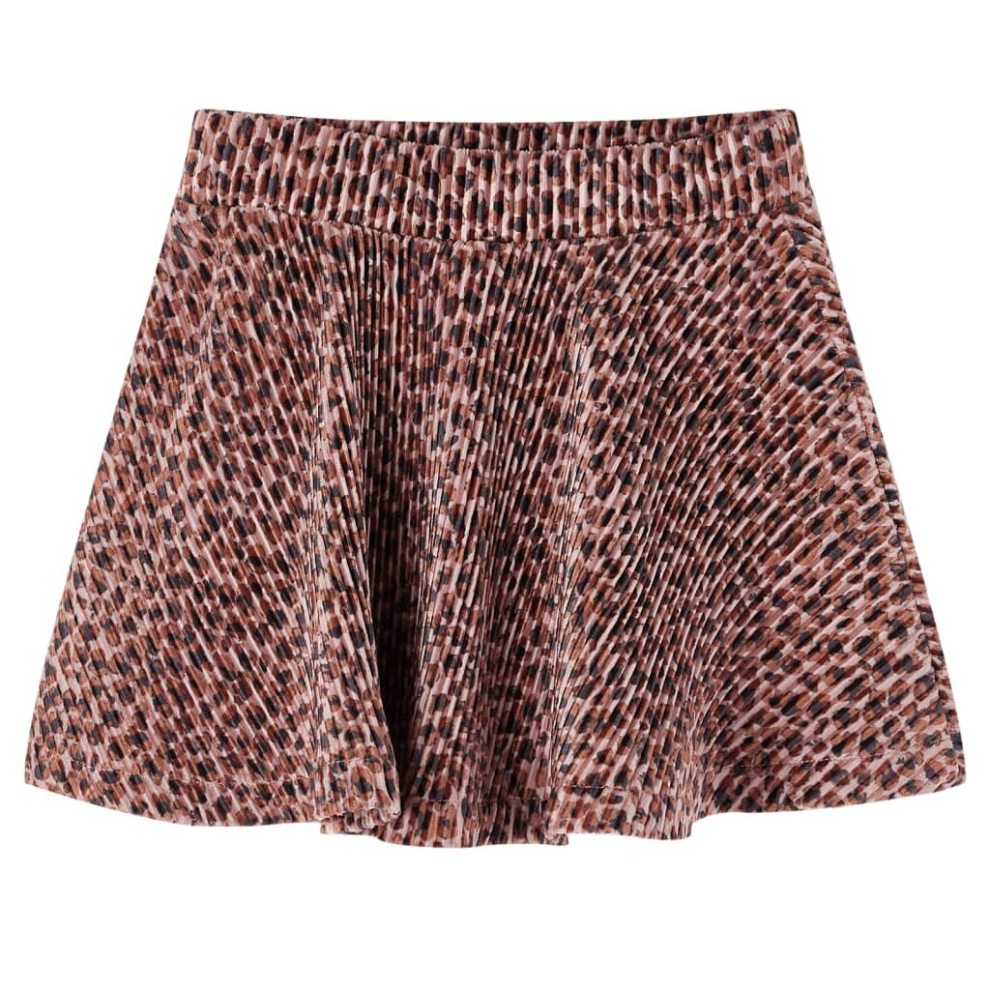 (140) Kids' Skirt Girls' Skater Skirt Children Short Skirt Leopard Print Old Pink