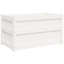 vidaXL Garden Planter Flower Pot Planter Box Plant Pot White Solid Wood Pine