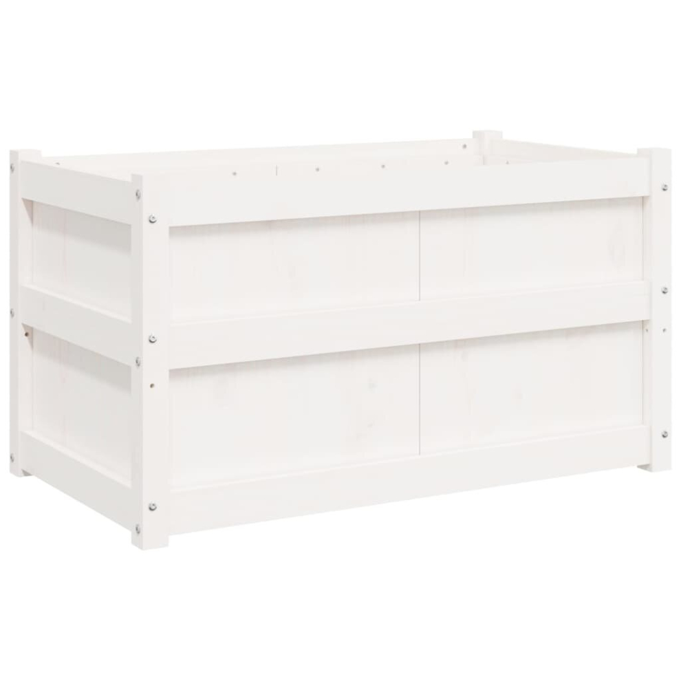 Vidaxl Garden Planter Flower Pot Planter Box Plant Pot White Solid Wood Pine
